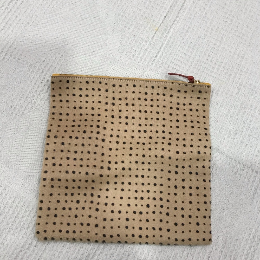 Elegant Tan Polka Dot Clutch